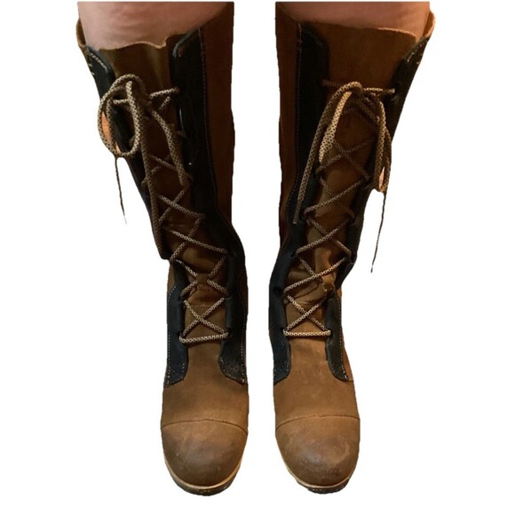 SOREL CATE THE GREAT WEDGE Chestnut Brown Waterproof LACE UP Women's Boots Sz 9 - Picture 4 of 16